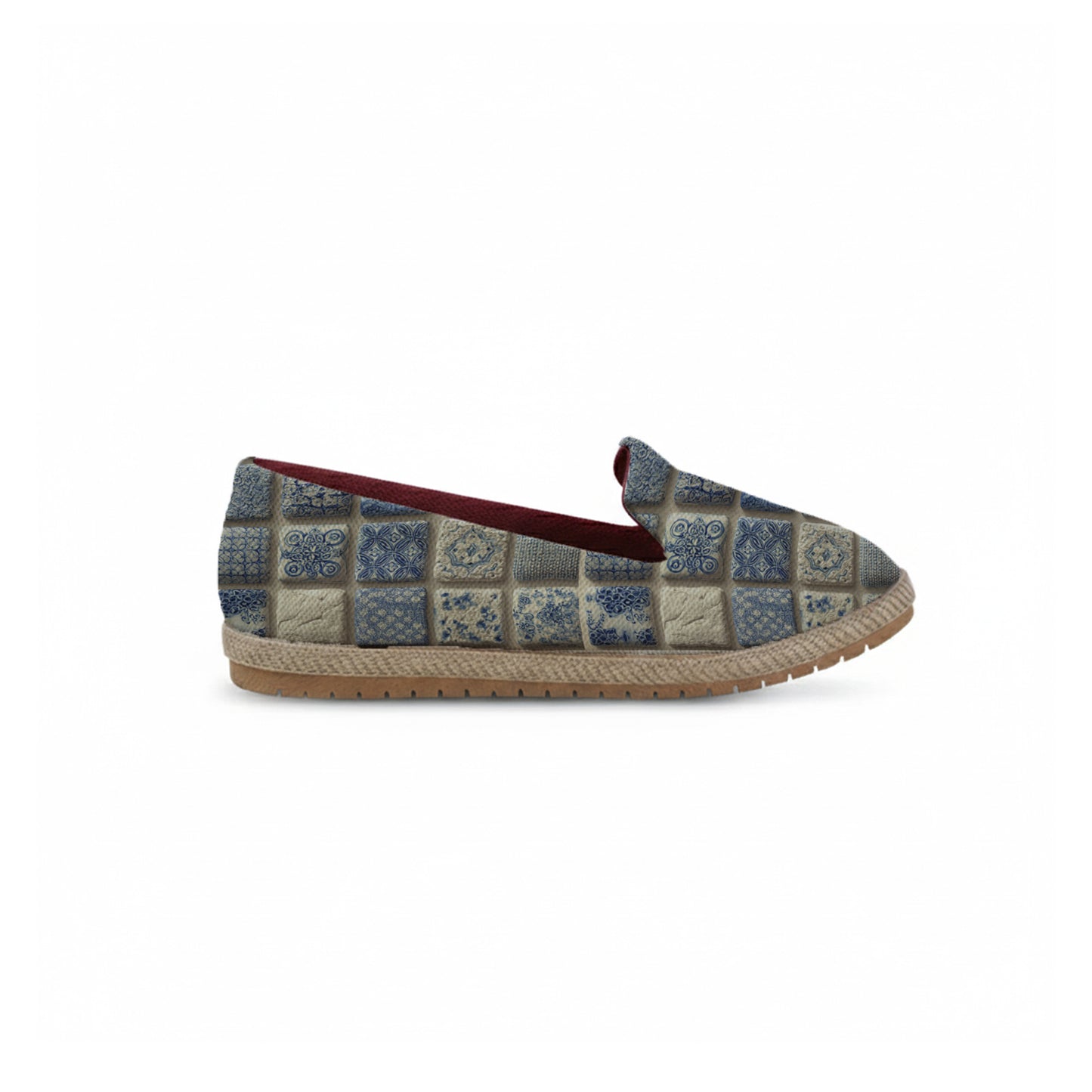 Flaree blue grid Flat Shoes