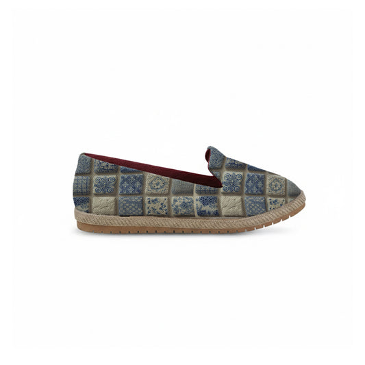 Flaree blue grid Flat Shoes