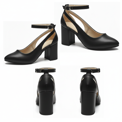 RAYA Block Heel Ankle-Strap Shoes | Scarpella
