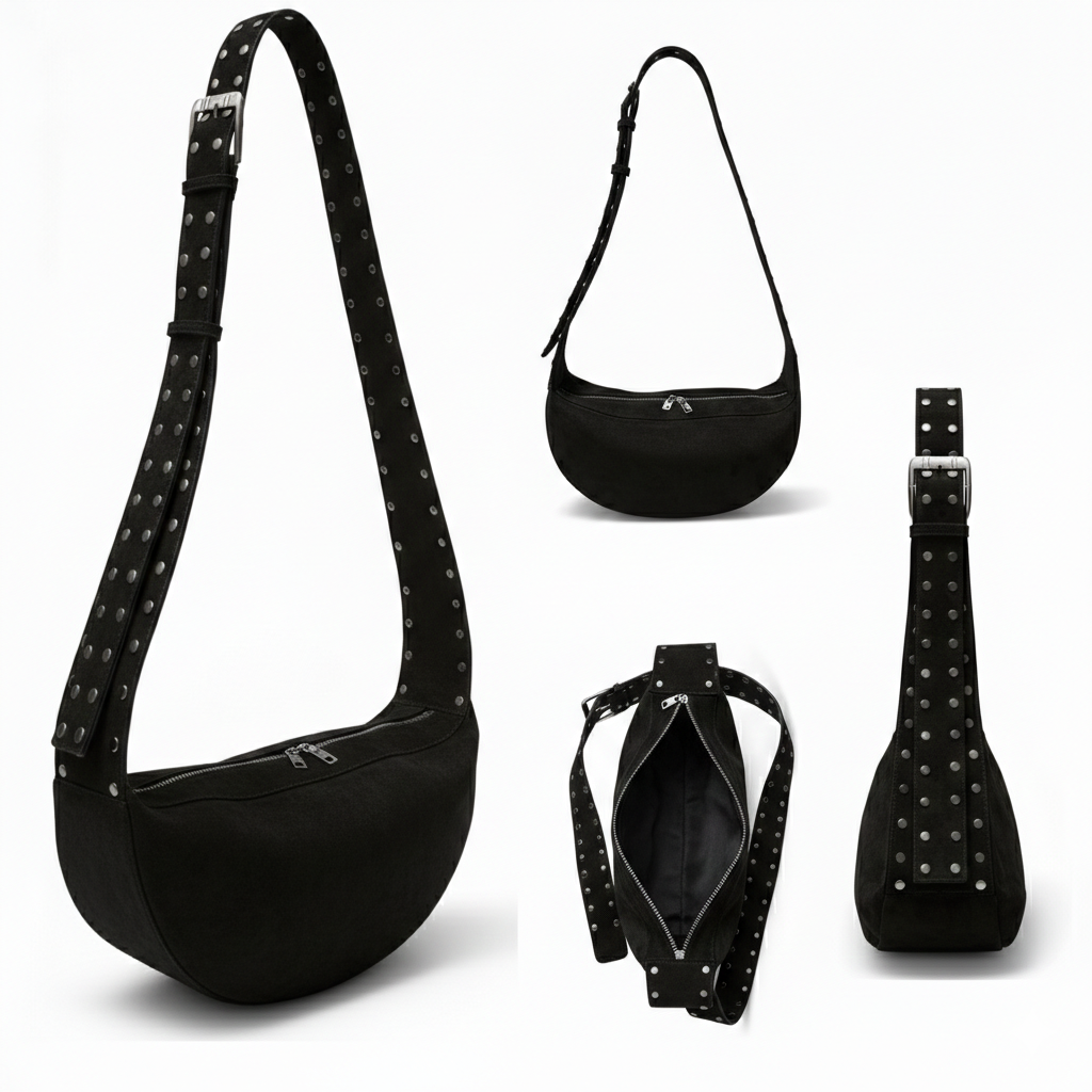 Velora Crescent Stud Bag
