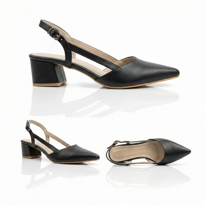 ZOE Slingback Mid-Heel Shoes | Scarpella