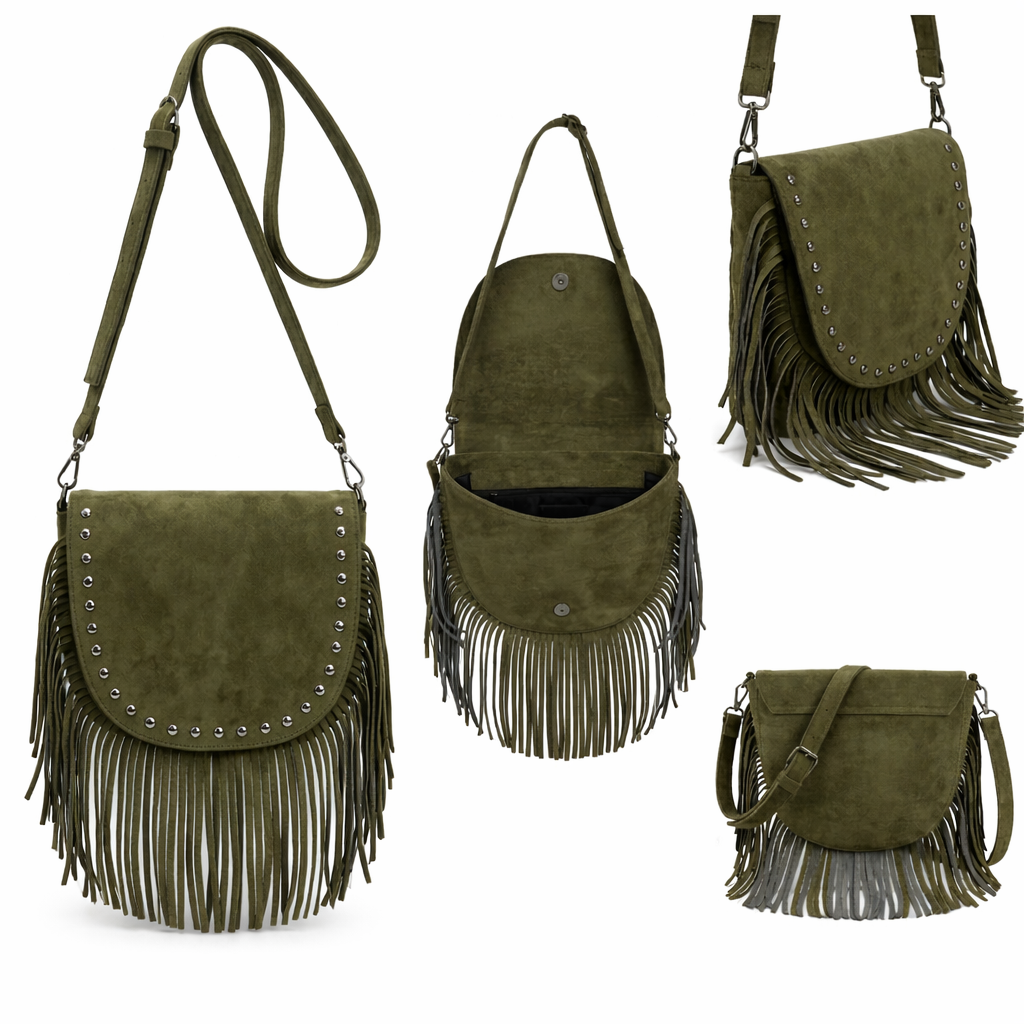 Ira – Suede Fringe Crossbody