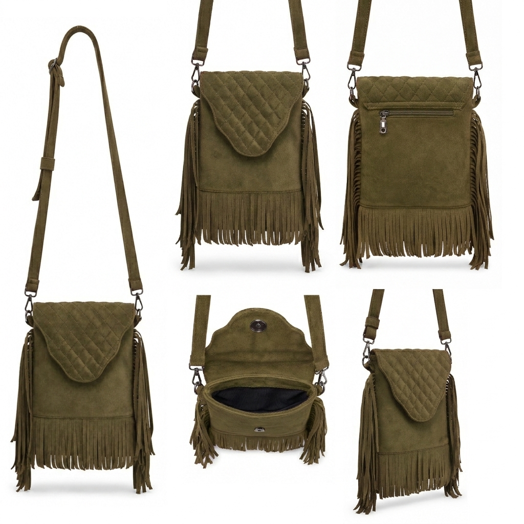 Selvara –Mini Fringe Suede Bag