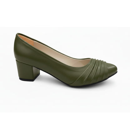Olive Riva Pleated Heel
