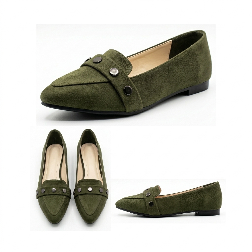 Amara – Studded Suede Flat