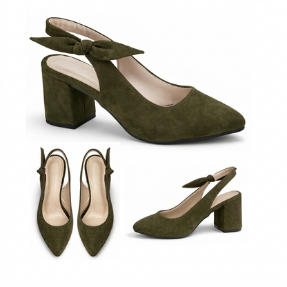 Sylira – Suede Bow Slingback