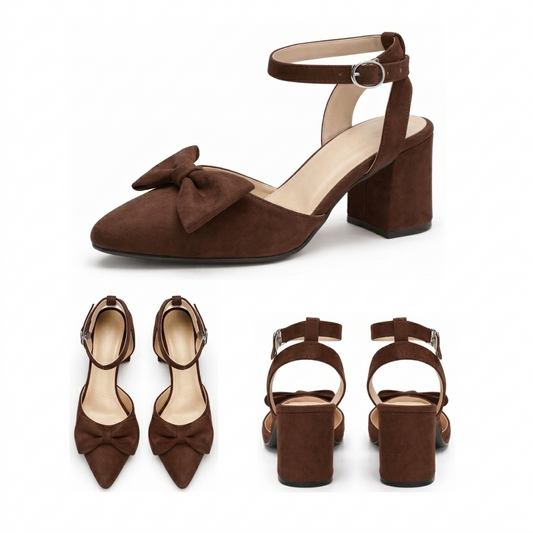 Grace – Suede Bow Slingback