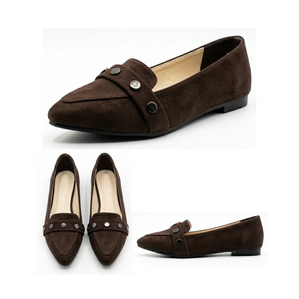 Amara – Studded Suede Flat