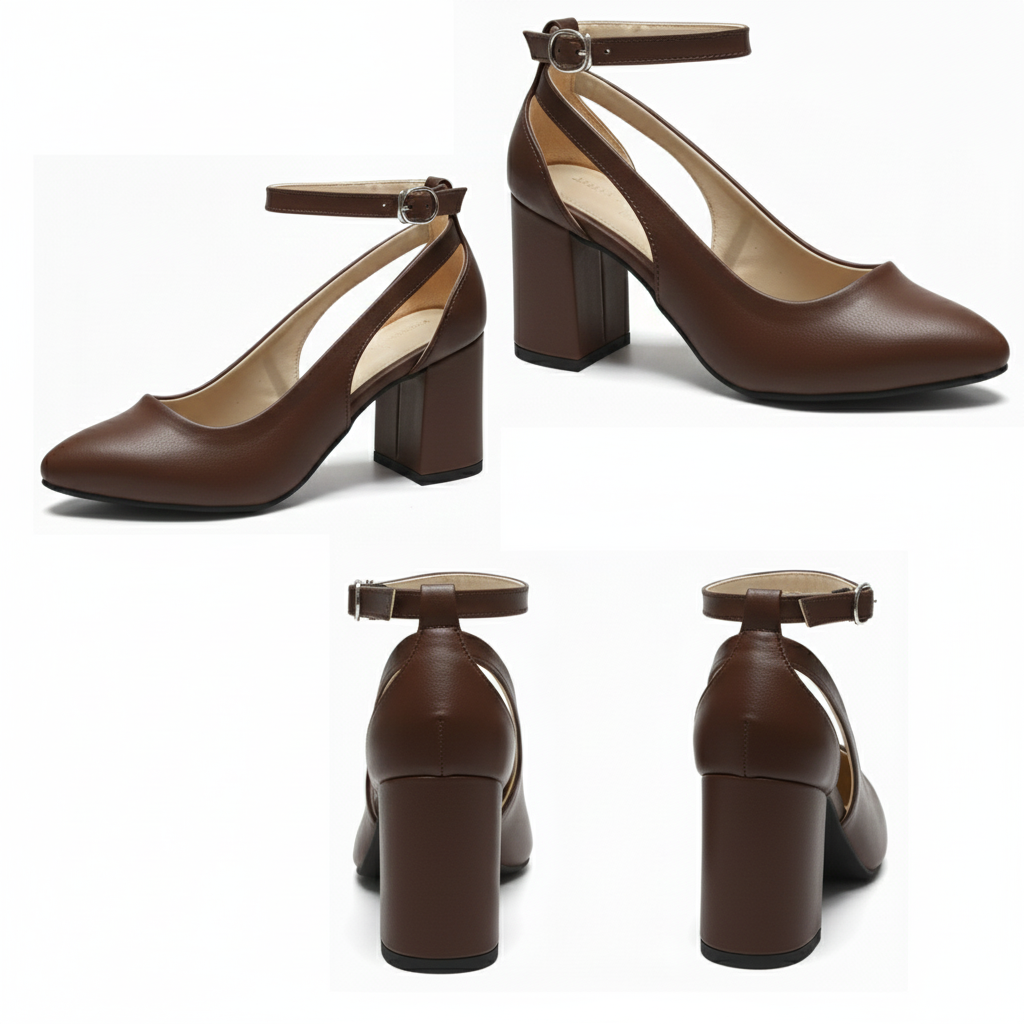 RAYA Block Heel Ankle-Strap Shoes | Scarpella