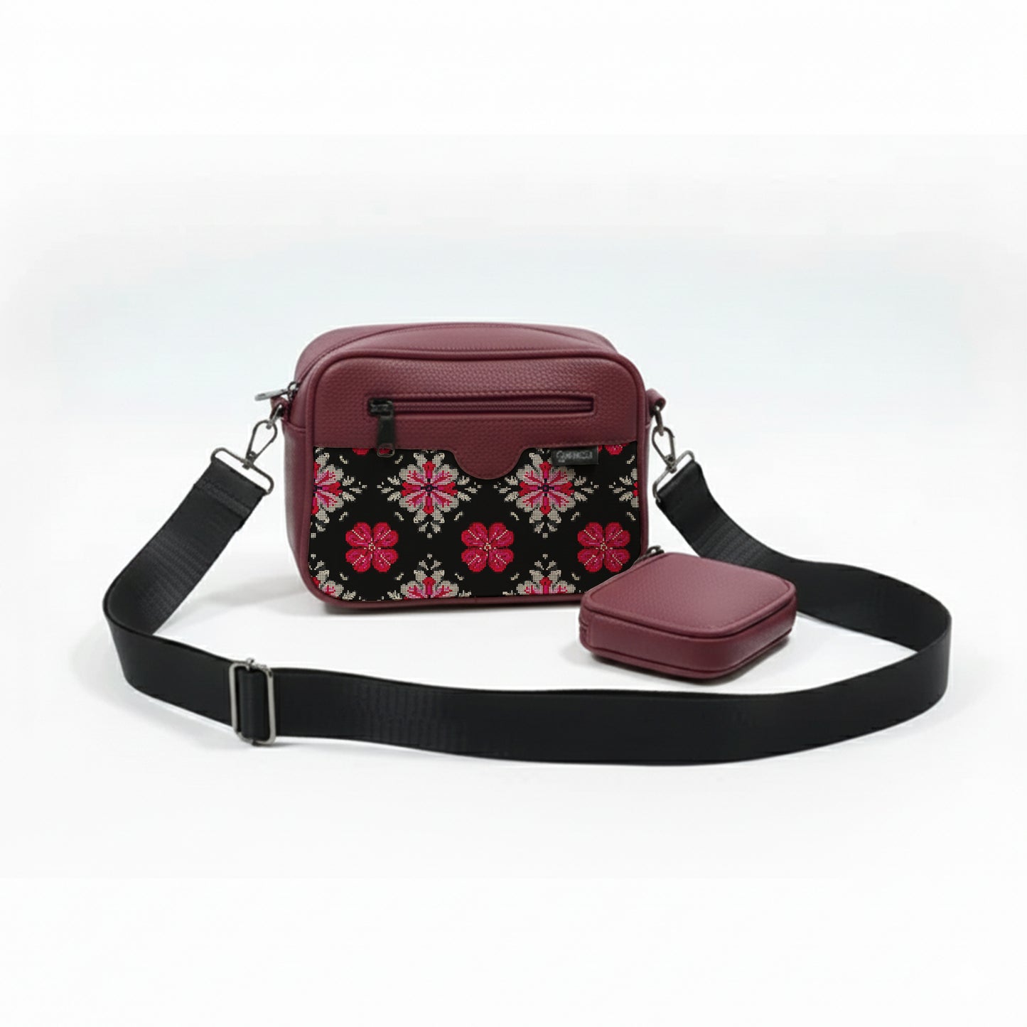 Burgundy  Jasmine happytina Cross bag