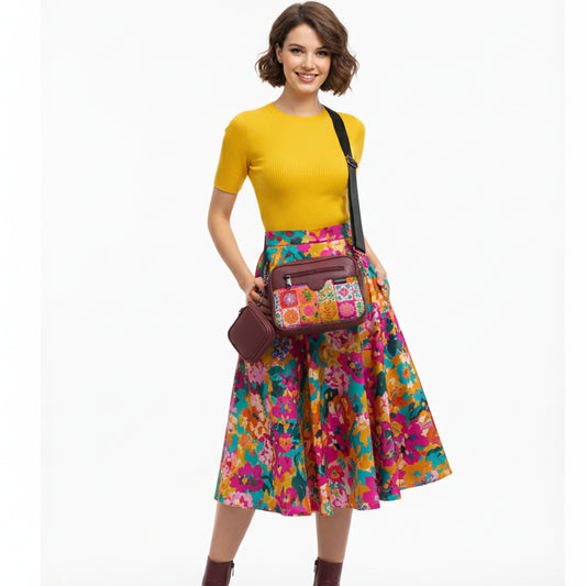 Burgundy  Jasmine kanu Cross bag