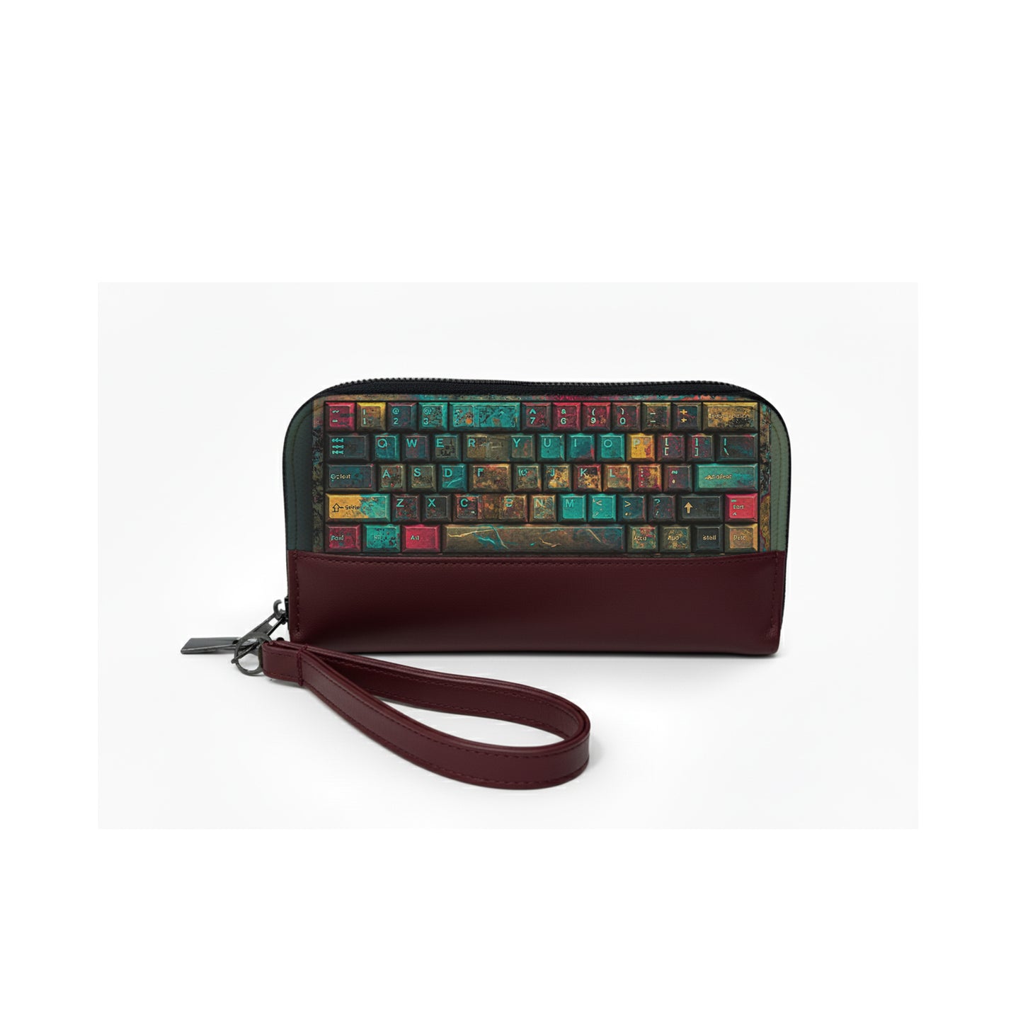 Burgundy Joyful keyboard Wallet