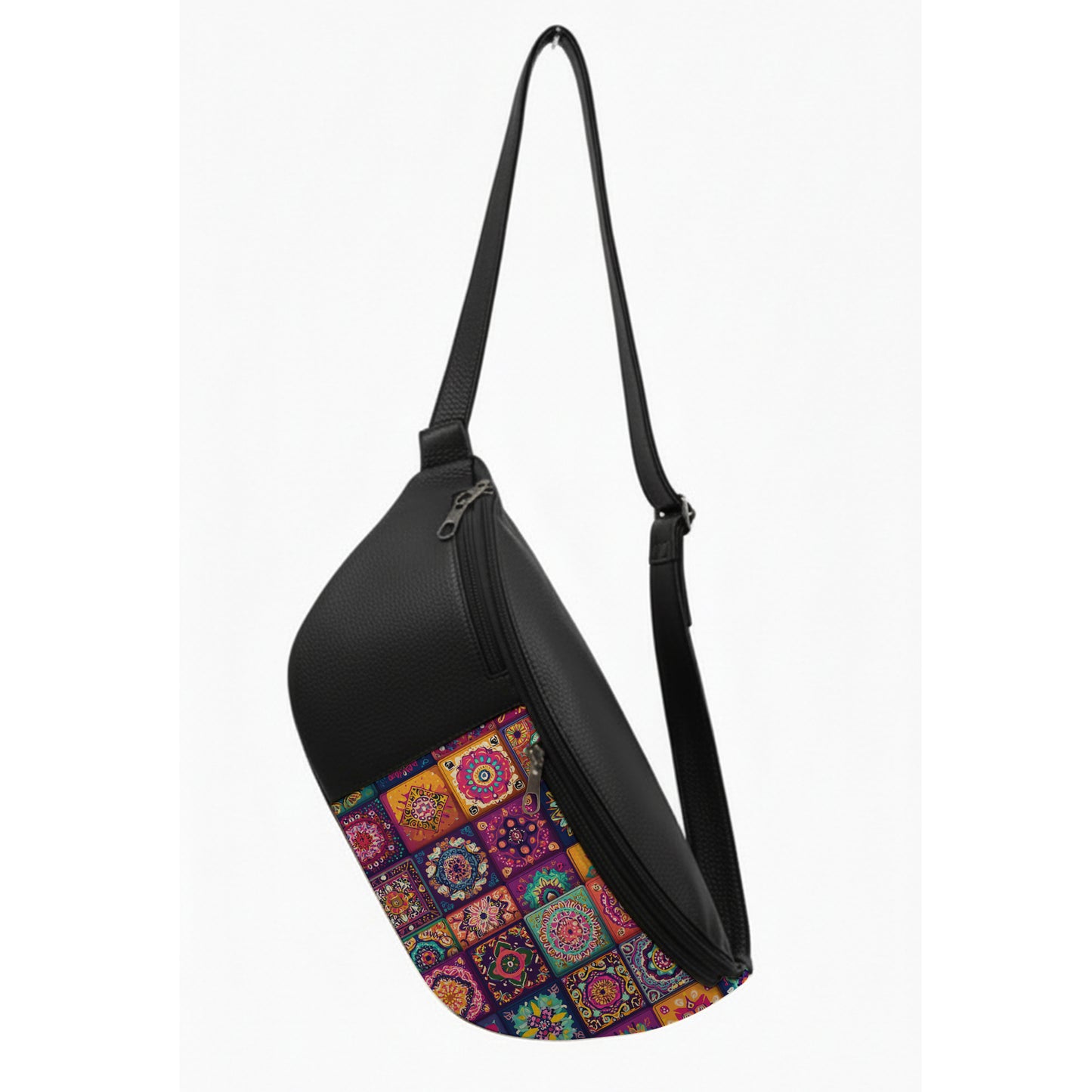 Black mandala Rush Chest Crossbody Bag