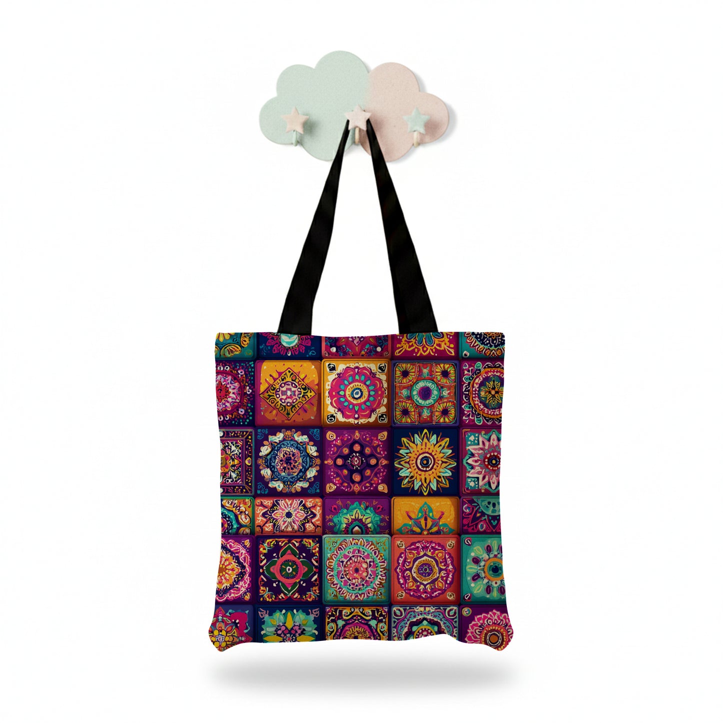 Printed mandala Tote Bag