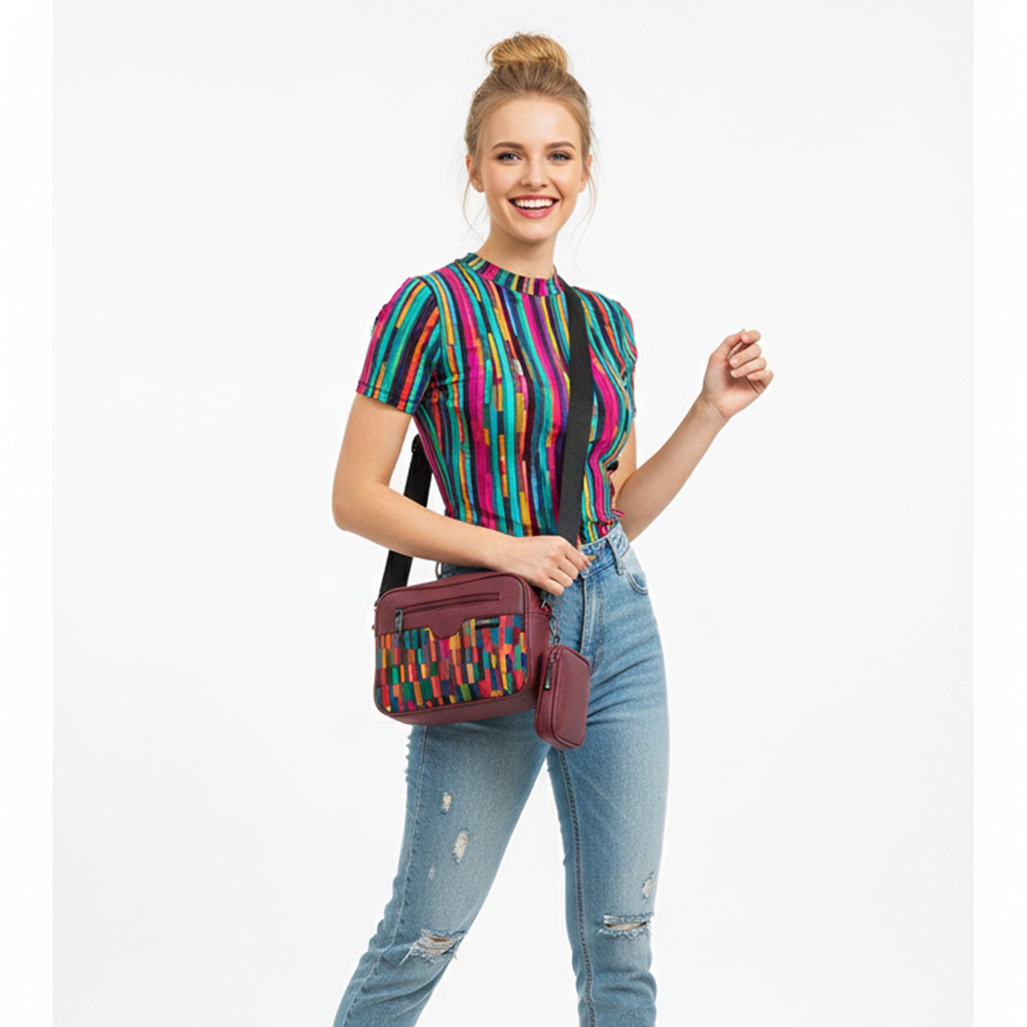 Burgundy  Jasmine morany Cross bag