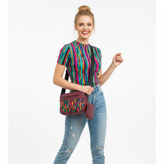 Burgundy  Jasmine morany Cross bag