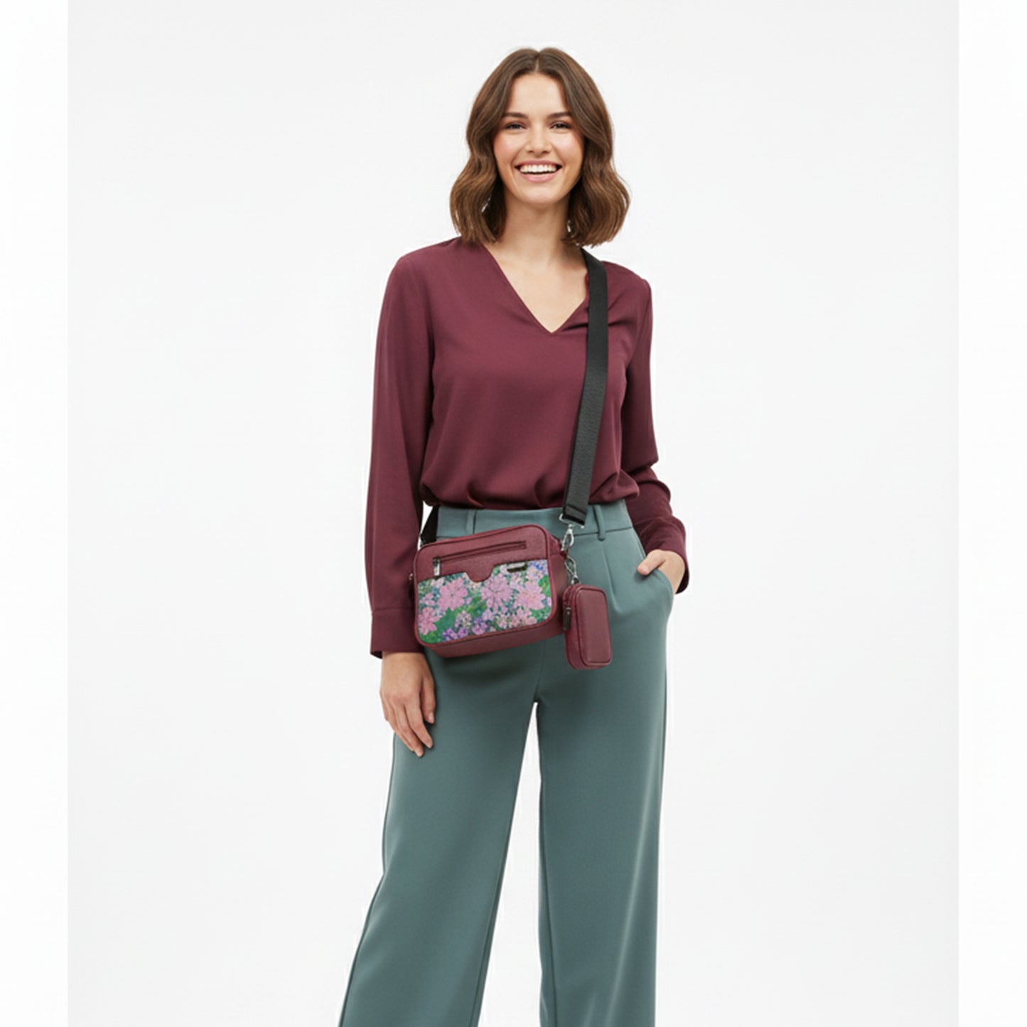 Burgundy  Jasmine preppy  Cross bag