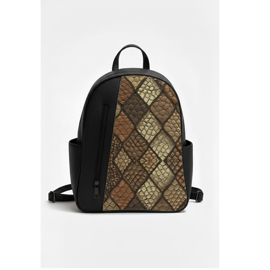 Black VOLT snake Print Backpack