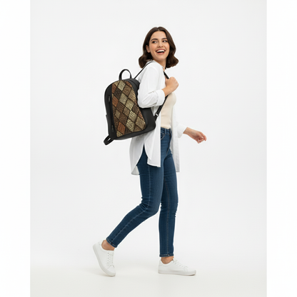 Black VOLT snake Print Backpack