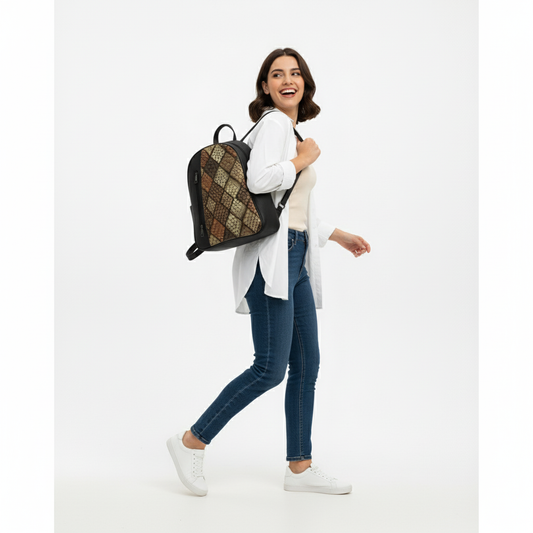 Black VOLT snake Print Backpack