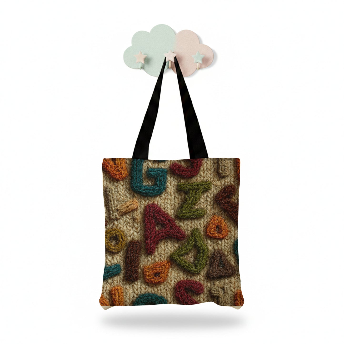 Printed yarn Tote Bag
