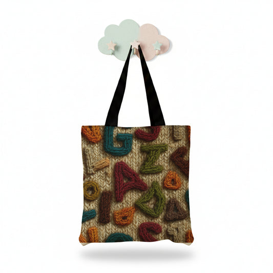 Printed yarn Tote Bag